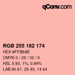 Farbcode: RGB 255 182 174 | qconv.com