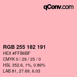 Farbcode: RGB 255 182 191 | qconv.com