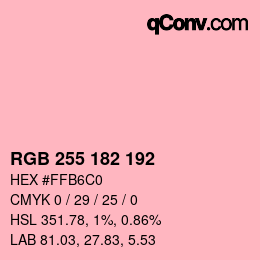 Color code: RGB 255 182 192 | qconv.com