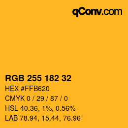 Farbcode: RGB 255 182 32 | qconv.com