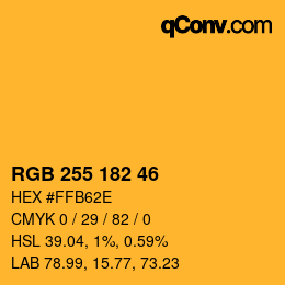 Código de color: RGB 255 182 46 | qconv.com