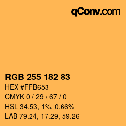 Code couleur: RGB 255 182 83 | qconv.com