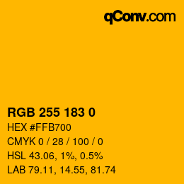 Farbcode: RGB 255 183 0 | qconv.com