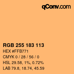 Color code: RGB 255 183 113 | qconv.com