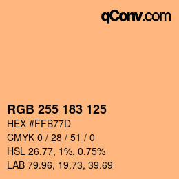 Color code: RGB 255 183 125 | qconv.com