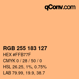 Code couleur: RGB 255 183 127 | qconv.com