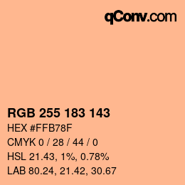 颜色代码: RGB 255 183 143 | qconv.com