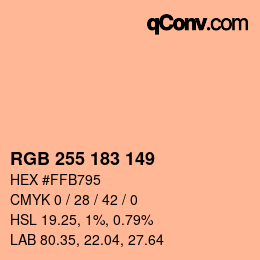 Color code: RGB 255 183 149 | qconv.com