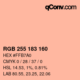 カラーコード: RGB 255 183 160 | qconv.com