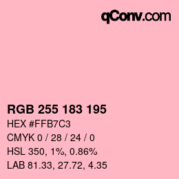 Color code: RGB 255 183 195 | qconv.com