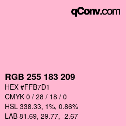 Color code: RGB 255 183 209 | qconv.com