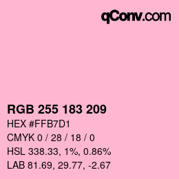 カラーコード: RGB 255 183 209 | qconv.com