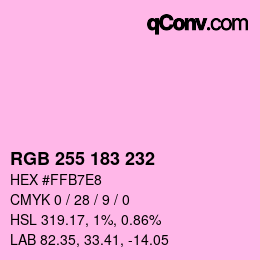 カラーコード: RGB 255 183 232 | qconv.com