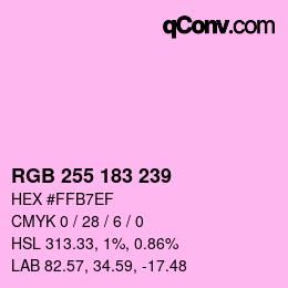 カラーコード: RGB 255 183 239 | qconv.com
