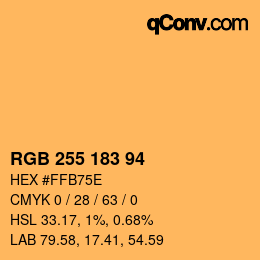 Code couleur: RGB 255 183 94 | qconv.com