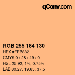 カラーコード: RGB 255 184 130 | qconv.com