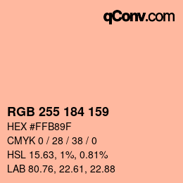 Color code: RGB 255 184 159 | qconv.com