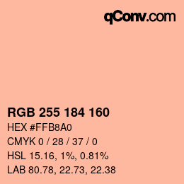 Color code: RGB 255 184 160 | qconv.com