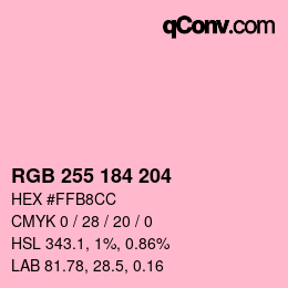 Farbcode: RGB 255 184 204 | qconv.com