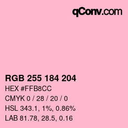 Color code: RGB 255 184 204 | qconv.com