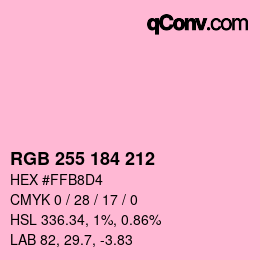 Color code: RGB 255 184 212 | qconv.com