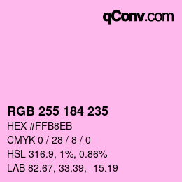 カラーコード: RGB 255 184 235 | qconv.com