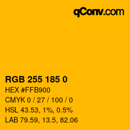 カラーコード: RGB 255 185 0 | qconv.com