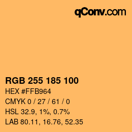 Color code: RGB 255 185 100 | qconv.com