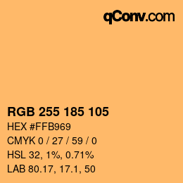 Color code: RGB 255 185 105 | qconv.com