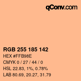 Color code: RGB 255 185 142 | qconv.com