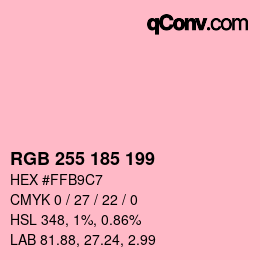 Color code: RGB 255 185 199 | qconv.com