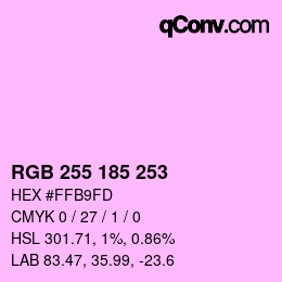 Color code: RGB 255 185 253 | qconv.com