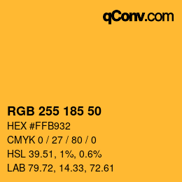Color code: RGB 255 185 50 | qconv.com