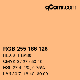 Color code: RGB 255 186 128 | qconv.com