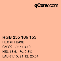 Color code: RGB 255 186 155 | qconv.com