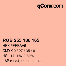 Código de color: RGB 255 186 165 | qconv.com
