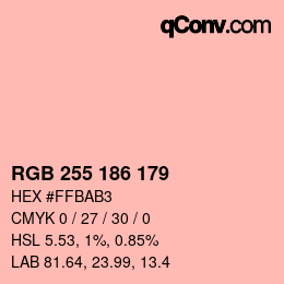 Color code: RGB 255 186 179 | qconv.com