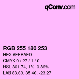 カラーコード: RGB 255 186 253 | qconv.com