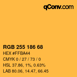 Farbcode: RGB 255 186 68 | qconv.com