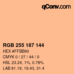 Color code: RGB 255 187 144 | qconv.com