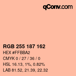 Color code: RGB 255 187 162 | qconv.com