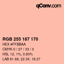 カラーコード: RGB 255 187 170 | qconv.com