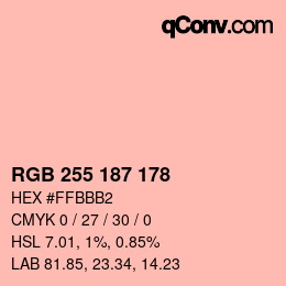 Color code: RGB 255 187 178 | qconv.com