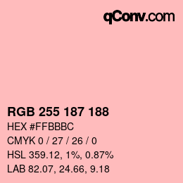Farbcode: RGB 255 187 188 | qconv.com