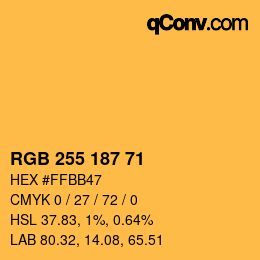 Color code: RGB 255 187 71 | qconv.com