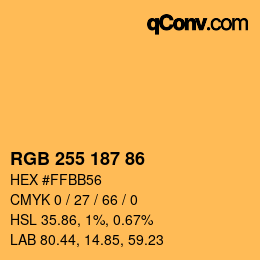颜色代码: RGB 255 187 86 | qconv.com
