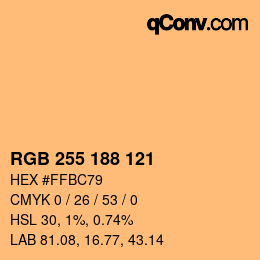 颜色代码: RGB 255 188 121 | qconv.com