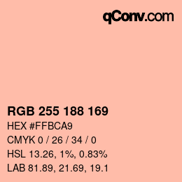 Color code: RGB 255 188 169 | qconv.com