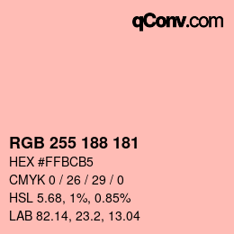 カラーコード: RGB 255 188 181 | qconv.com