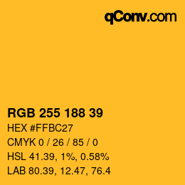 Color code: RGB 255 188 39 | qconv.com